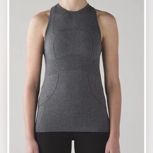 Lululemon Swiftly Tech Tank Top Women’s 8 Heathered Black Racerback Seamless Gym